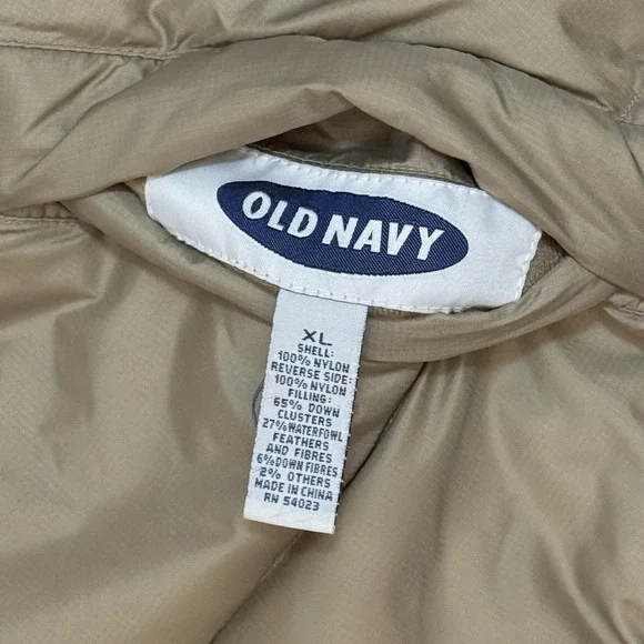 Vintage Old Navy Mens XL Puffer Vest Down Feather Fill Pockets Reversible - Picture 3 of 9